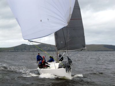 Harbour racing on the Derwent yesterday.