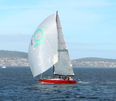 Tilt taking line honours in the Maria Island Race late on Saturday afternoon. Photo Stephen Shield.